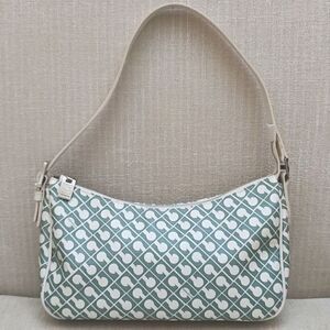 Gherardini Green and White Shoulder Bag with Attached Case/Wallet
